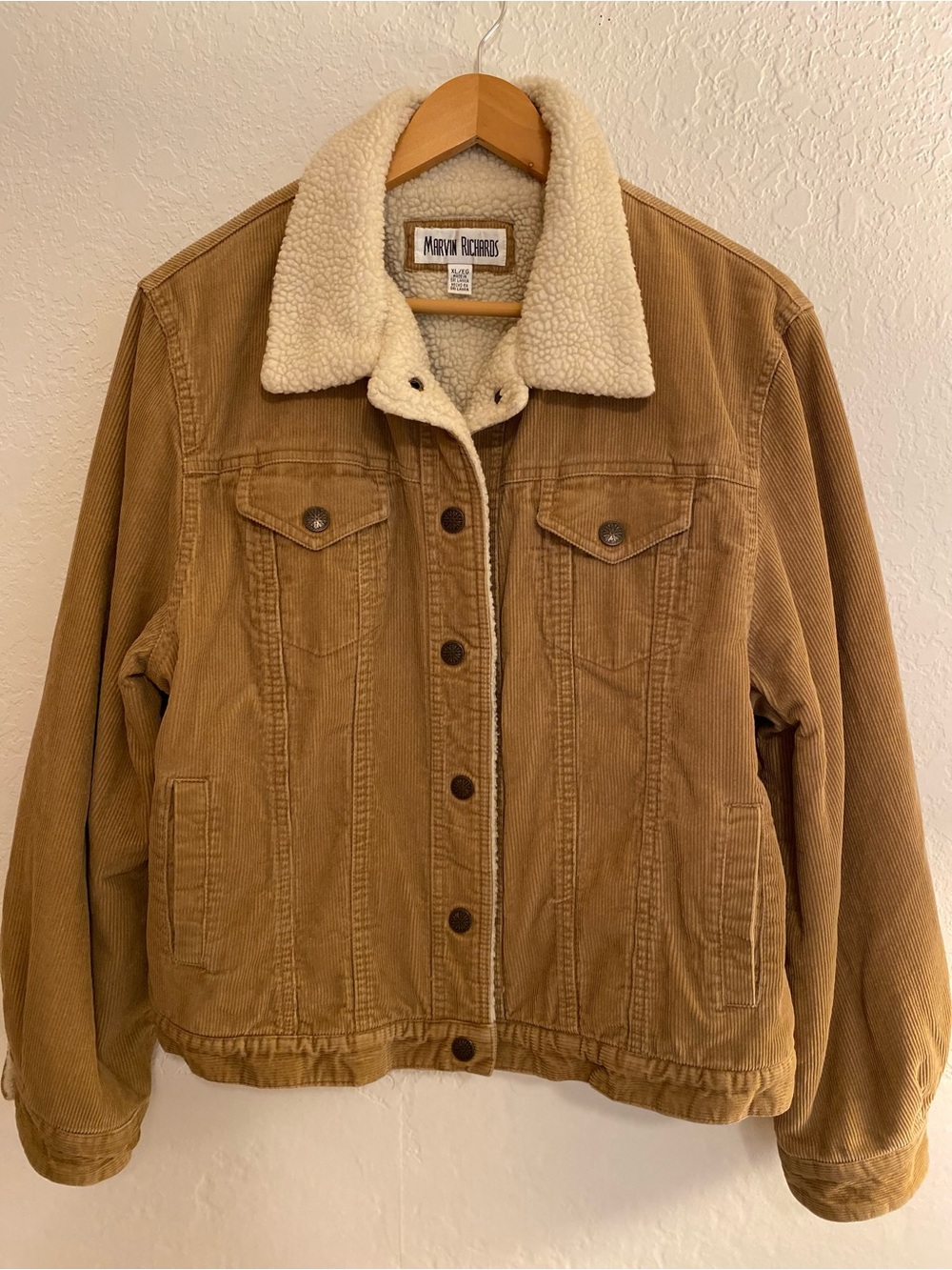 Marvin Richards Vintage Tan Corduroy Teddy-Lined Jacket